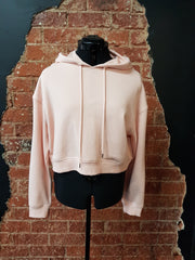 Never Fail Womens Pink Cropped Hoodie - Large Logo