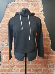 Never Fail Womens Black Stretch Cropped Hoodie