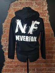 Never Fail Womens Black Stretch Cropped Hoodie