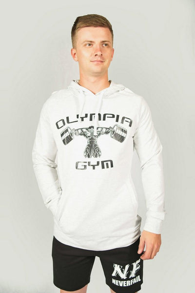 Olympia Gym Unisex Stretch Grey Hoodie