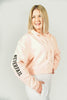 Never Fail Women's Pink Cropped Hoodie - Side Logo