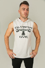 Olympia Gym Grey Unisex Hooded Muscle Tank