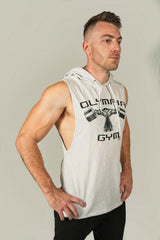 Olympia Gym Grey Unisex Hooded Muscle Tank