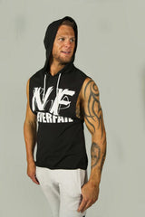 Never Fail Mens Black Hooded Muscle Tank