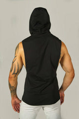 Never Fail Mens Black Hooded Muscle Tank