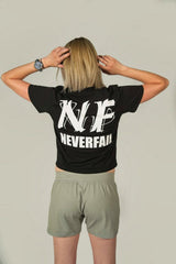 Never Fail Womens Black Cropped Tee