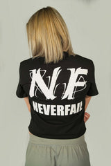 Never Fail Womens Black Cropped Tee