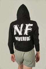 Never Fail Womens Black Stretch Cropped Hoodie